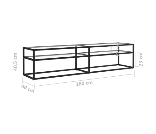 vidaXL Mueble para TV vidrio templado transparente 180x40x40,5 cm