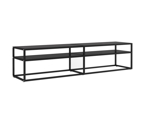 Mueble para TV vidrio templado negro 180x40x40,5 cm