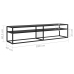 Mueble para TV vidrio templado negro 180x40x40,5 cm