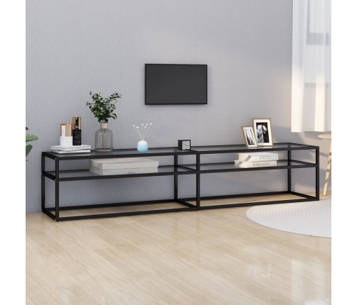 Mueble para TV vidrio templado transparente 200x40x40,5 cm