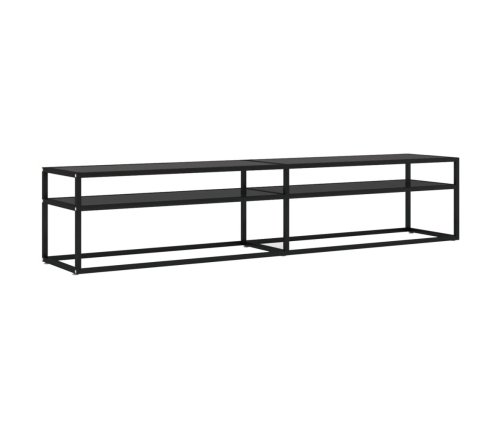 Mueble para TV vidrio templado negro 200x40x40,5 cm