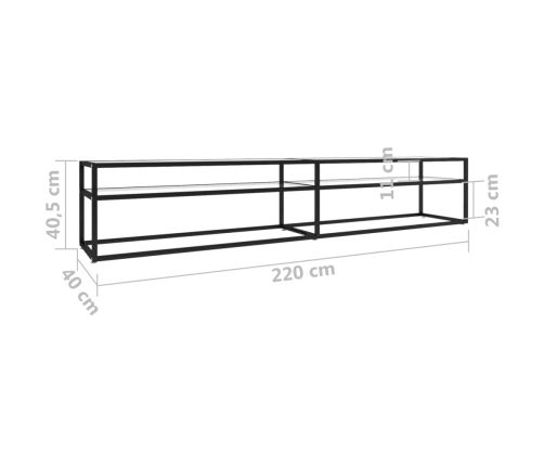 Mueble para TV vidrio templado transparente 220x40x40,5 cm