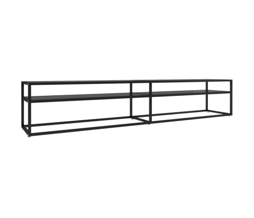 Mueble para TV vidrio templado negro 220x40x40,5 cm