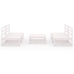 Set de salón de jardín de 5 pzas blanco madera maciza de pino