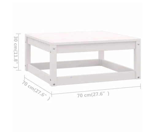 Set de salón de jardín de 5 pzas blanco madera maciza de pino
