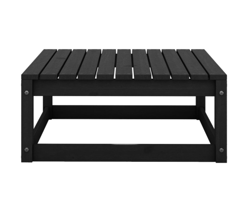 Juego de muebles de jardín 5 pzas y cojines negro madera pino