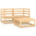 Juego de muebles de jardín 3 piezas madera maciza de pino