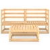 Juego de muebles de jardín 3 piezas madera maciza de pino