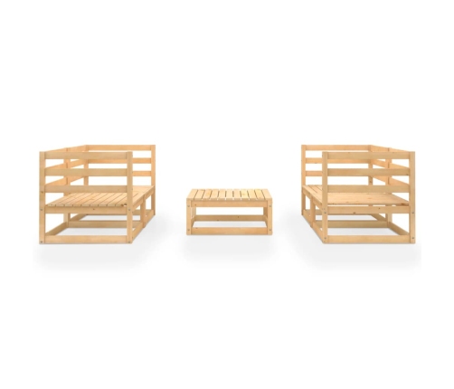 Juego de muebles de jardín 5 piezas madera maciza de pino