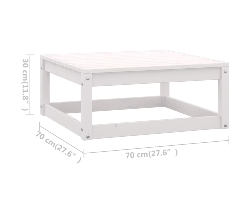 Set de salón de jardín de 4 pzas blanco madera maciza de pino