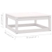 Set de salón de jardín de 4 pzas blanco madera maciza de pino