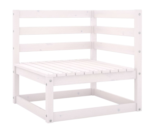 Set de salón de jardín de 4 pzas blanco madera maciza de pino