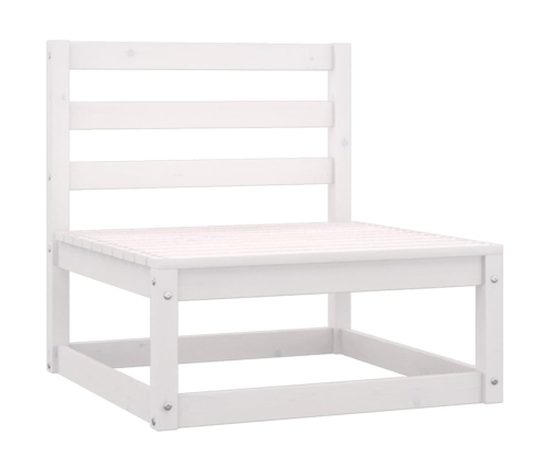 Set de salón de jardín de 4 pzas blanco madera maciza de pino