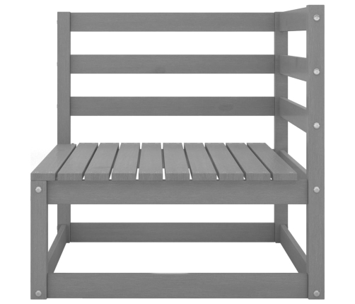 Juego de muebles de jardín 6 piezas gris madera maciza de pino