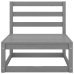 Juego de muebles de jardín 6 piezas gris madera maciza de pino