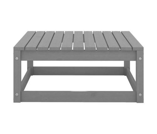 Juego de muebles de jardín 6 piezas gris madera maciza de pino