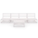 Set de salón de jardín de 5 pzas blanco madera maciza de pino