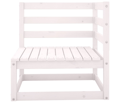 Set de salón de jardín de 5 pzas blanco madera maciza de pino