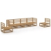 Muebles de jardín 6 piezas marrón miel madera maciza de pino