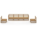 Muebles de jardín 6 piezas marrón miel madera maciza de pino