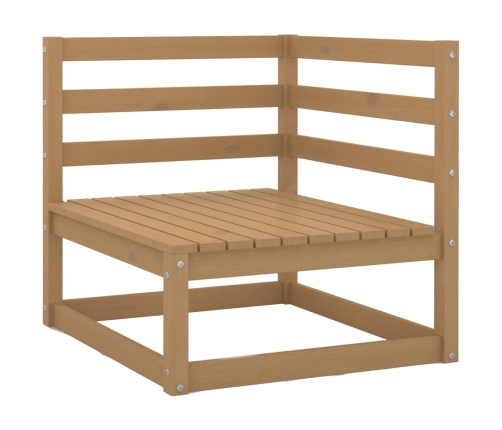 Muebles de jardín 6 piezas marrón miel madera maciza de pino