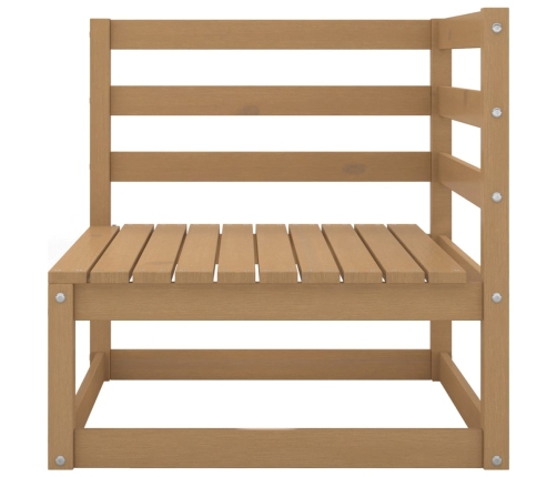 Muebles de jardín 6 piezas marrón miel madera maciza de pino
