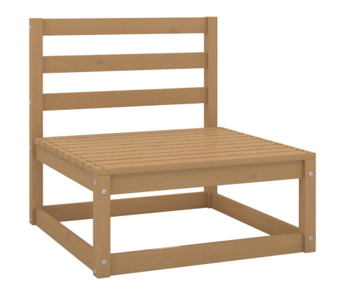 Muebles de jardín 6 piezas marrón miel madera maciza de pino