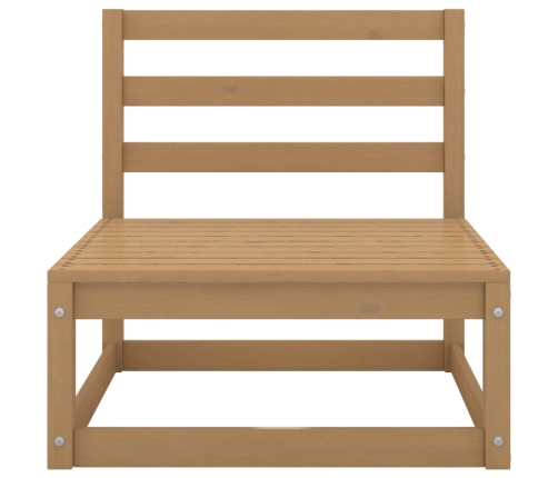 Muebles de jardín 6 piezas marrón miel madera maciza de pino