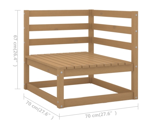 Muebles de jardín 6 piezas marrón miel madera maciza de pino