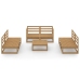 Muebles de jardín 7 piezas marrón miel madera maciza de pino