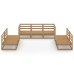 Muebles de jardín 7 piezas marrón miel madera maciza de pino