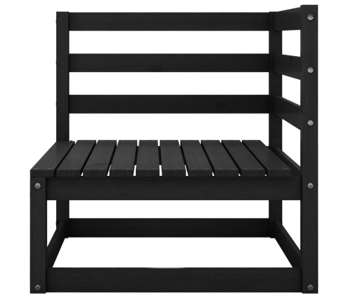 Juego de muebles de jardín 7 piezas negro madera maciza de pino