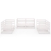 Set de salón de jardín de 6 piezas blanco madera maciza de pino