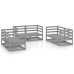 Juego de muebles de jardín 6 piezas gris madera maciza de pino