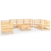 Juego de muebles de jardín 8 piezas madera maciza de pino