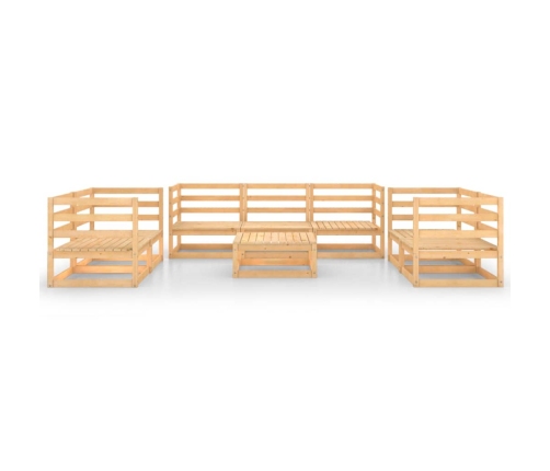 Juego de muebles de jardín 8 piezas madera maciza de pino