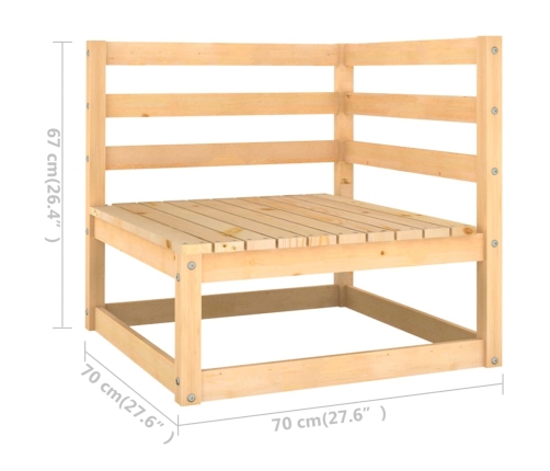 Juego de muebles de jardín 8 piezas madera maciza de pino