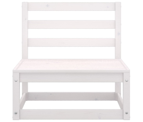 Set de salón de jardín de 8 piezas blanco madera maciza de pino
