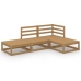 Muebles de jardín 4 piezas marrón miel madera maciza de pino