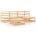 Juego de muebles de jardín 5 piezas madera maciza de pino