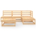 Juego de muebles de jardín 5 piezas madera maciza de pino