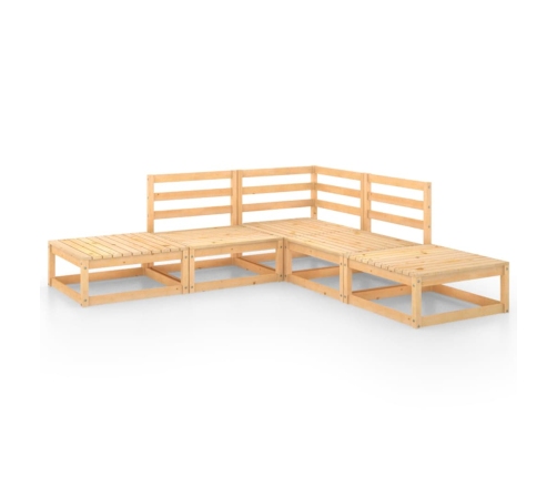 Juego de muebles de jardín 5 piezas madera maciza de pino