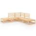 Juego de muebles de jardín 5 piezas madera maciza de pino