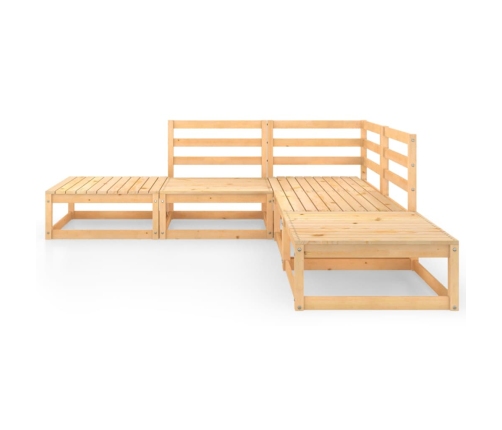 Juego de muebles de jardín 5 piezas madera maciza de pino
