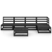 Juego de muebles de jardín 5 piezas negro madera maciza de pino