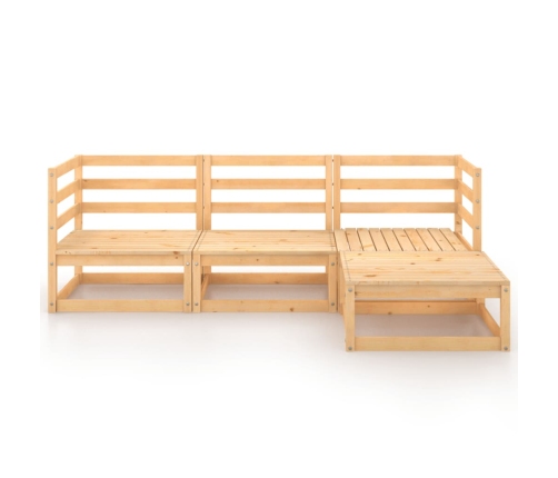 Juego de muebles de jardín 4 piezas madera maciza de pino