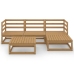 Muebles de jardín 5 piezas marrón miel madera maciza de pino