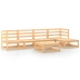 Juego de muebles de jardín 6 piezas madera maciza de pino