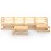 Juego de muebles de jardín 6 piezas madera maciza de pino