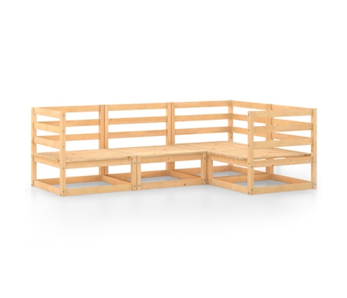 Juego de muebles de jardín 4 piezas madera maciza de pino